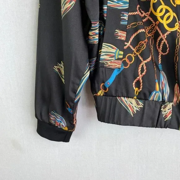 ZARA BASIC Pattern Print Bomber Jacket - Picture 2 of 5